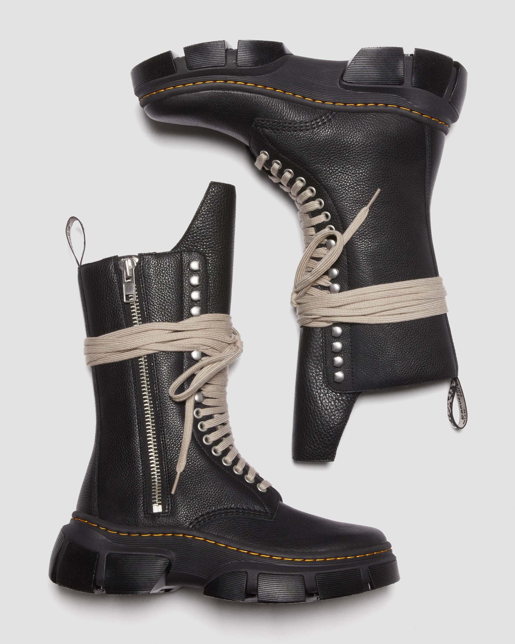 1918 Rick Owens DMXL Tall Leather Lace Up Boots