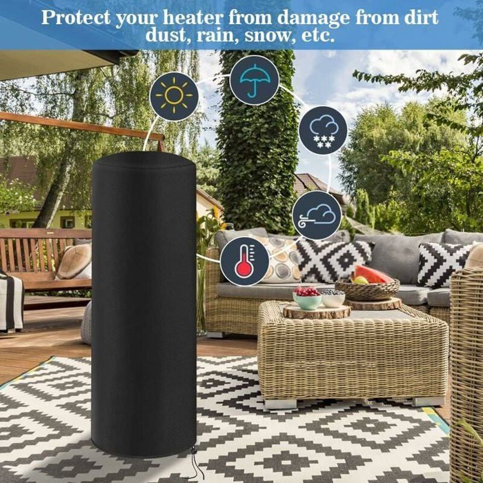 Funda para calefactor de exterior - PZCC - Cilíndrica - Impermeable - Tejido Oxford - 120x50x50 cm