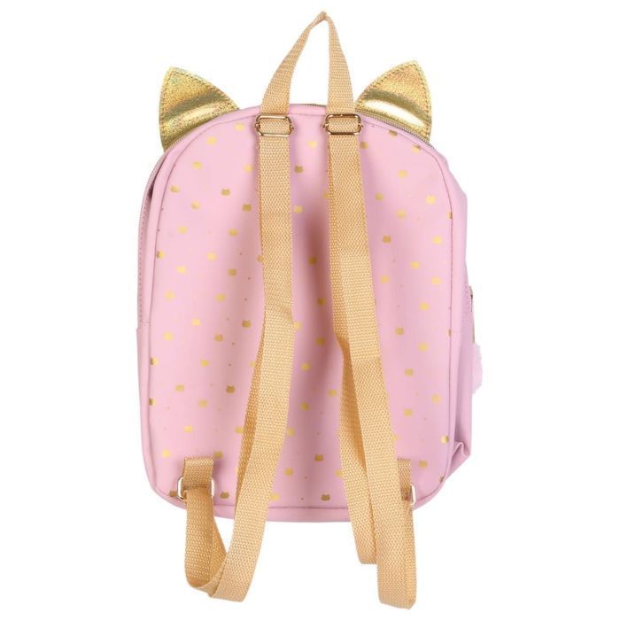 Zaino per bambini con gatto rosa e oro - CATHY
