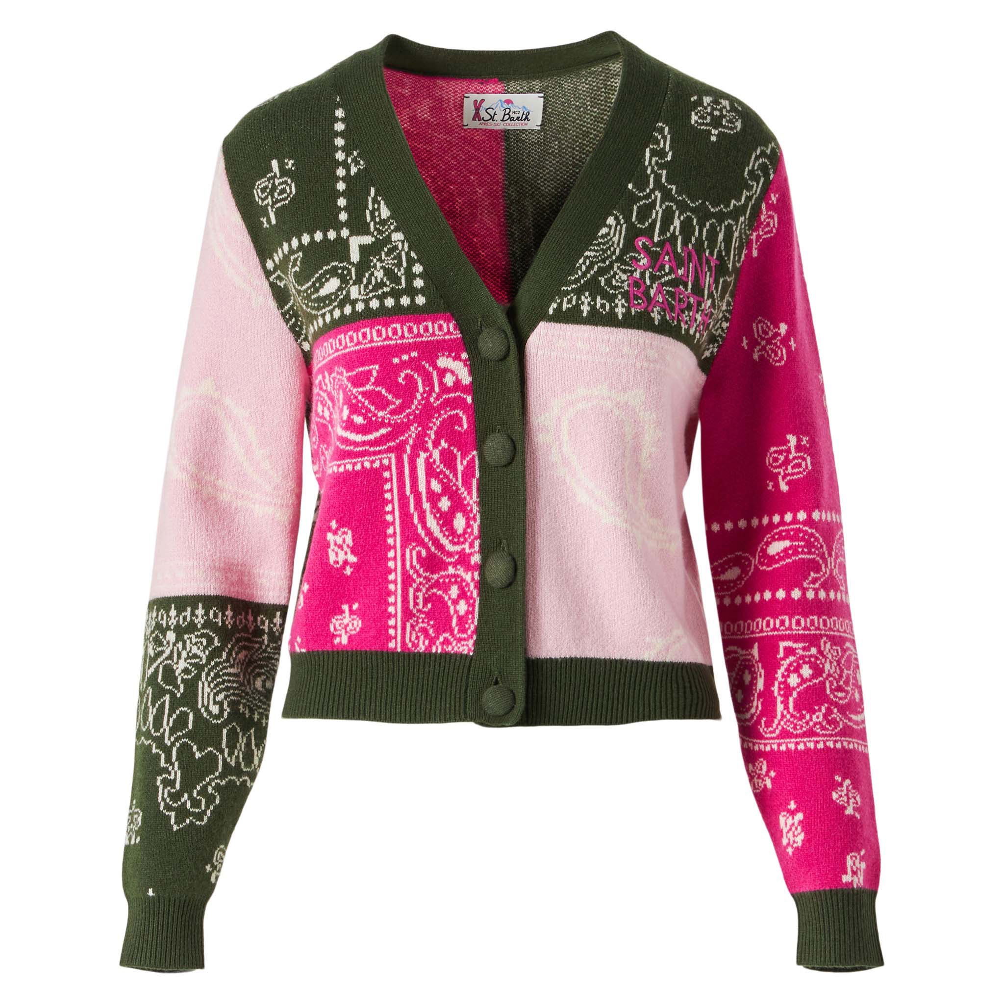 Kort damesvestje met bandana-print