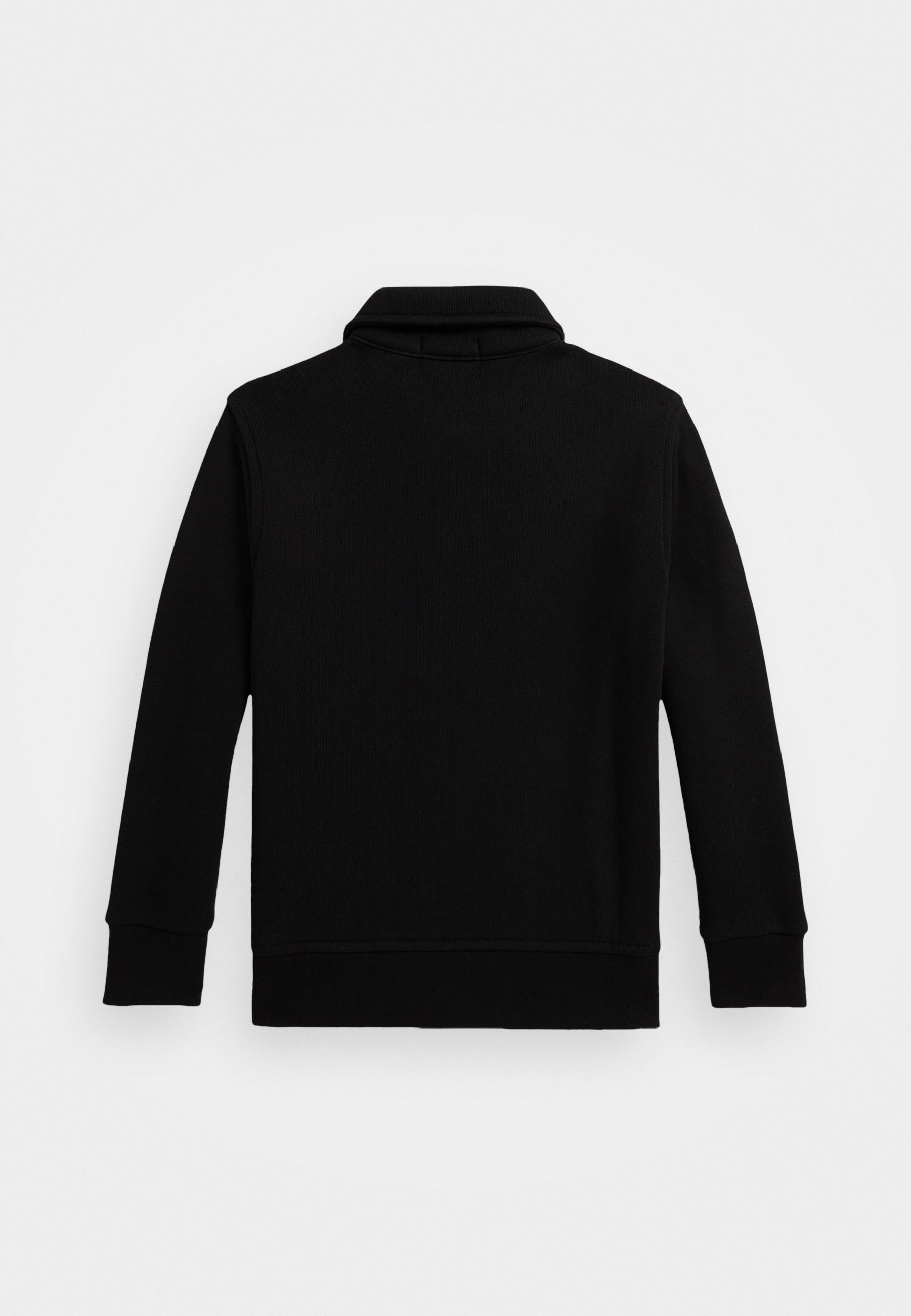 Polo Ralph Lauren fleece trui met kwartrits - Sweatshirt - zwart