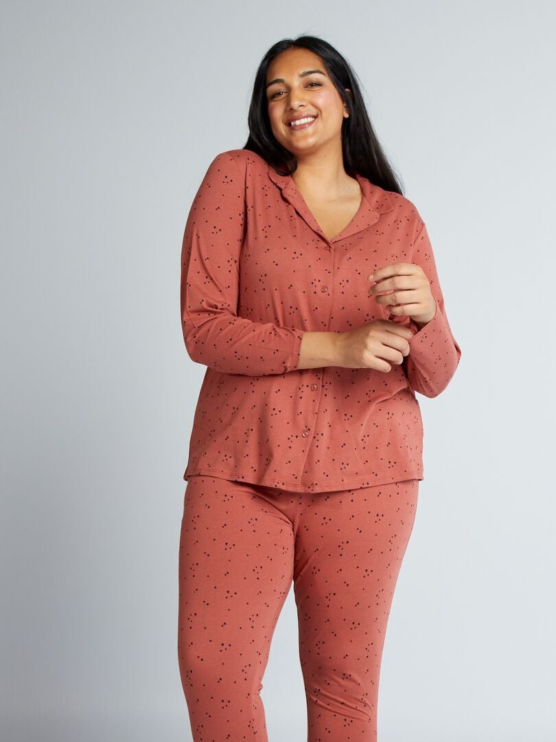 Conjunto de pijama de malha - 2 peças - VERMELHO