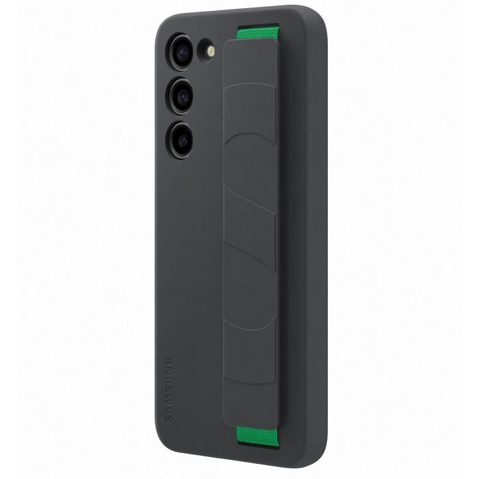 Funda de silicona Samsung con correa para S23+ negra