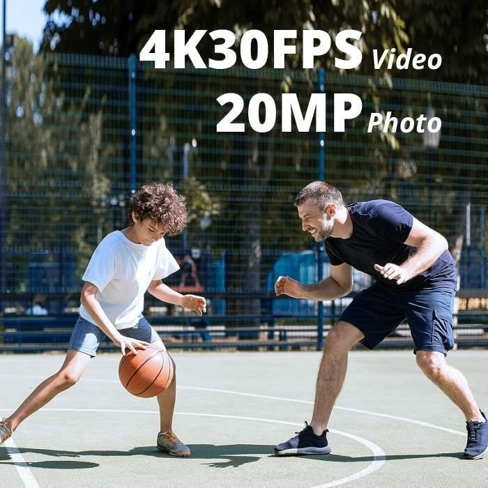 Câmera de ação AKASO Brave 4 Pro 4K com cartão de memória de 40MP, cartão U3 de 128GB, Wi-Fi, câmera de 20MP, lente grande angular de 170°, tela dupla, estabilização eletrônica de imagem (EIS), zoom de 5x, preta.