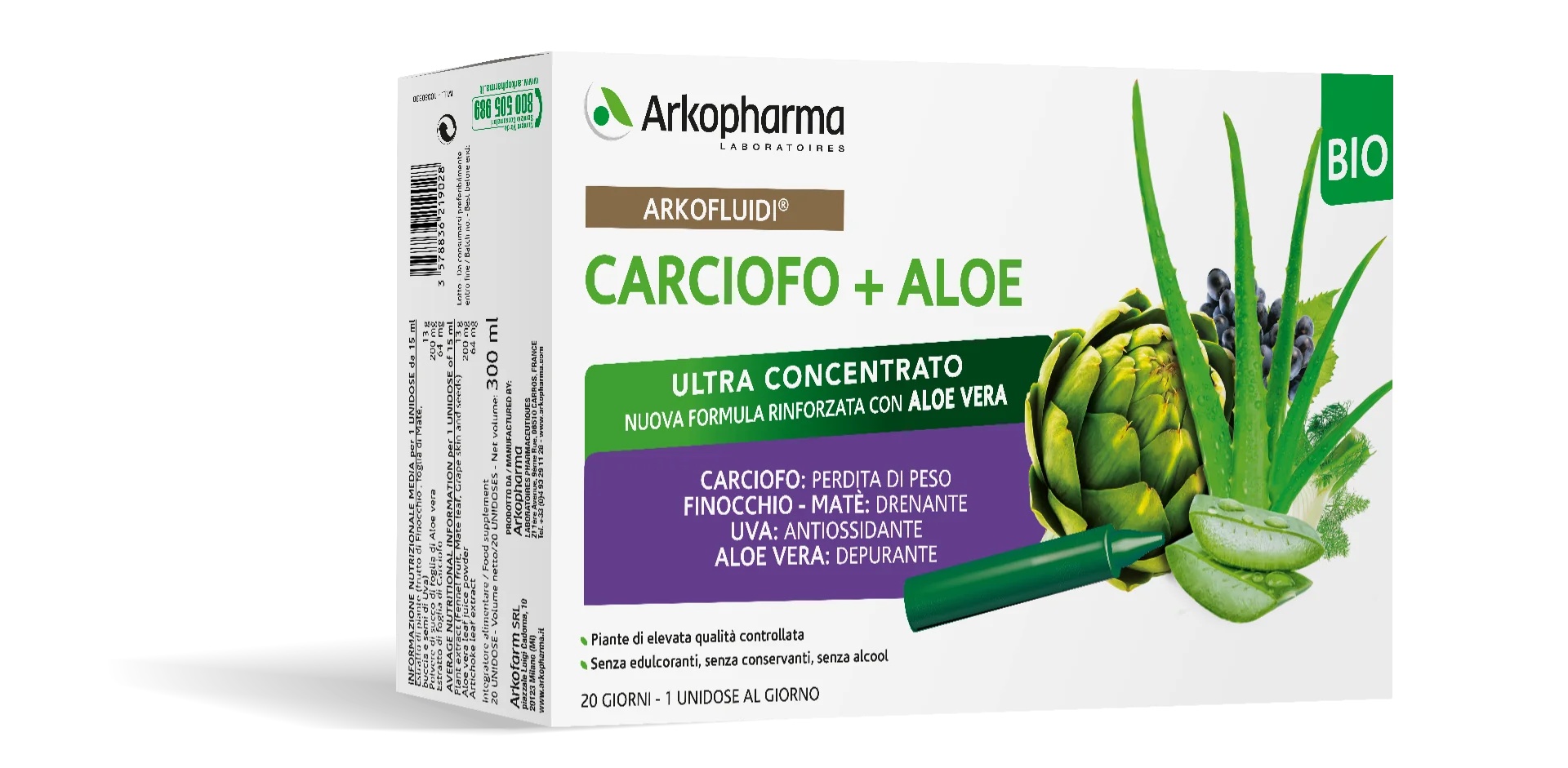 ARKOPHARMA Arkopharma Arkofluidi® Artisjok + Aloë Vera Bio Reinigings- en antioxidantpreparaat
