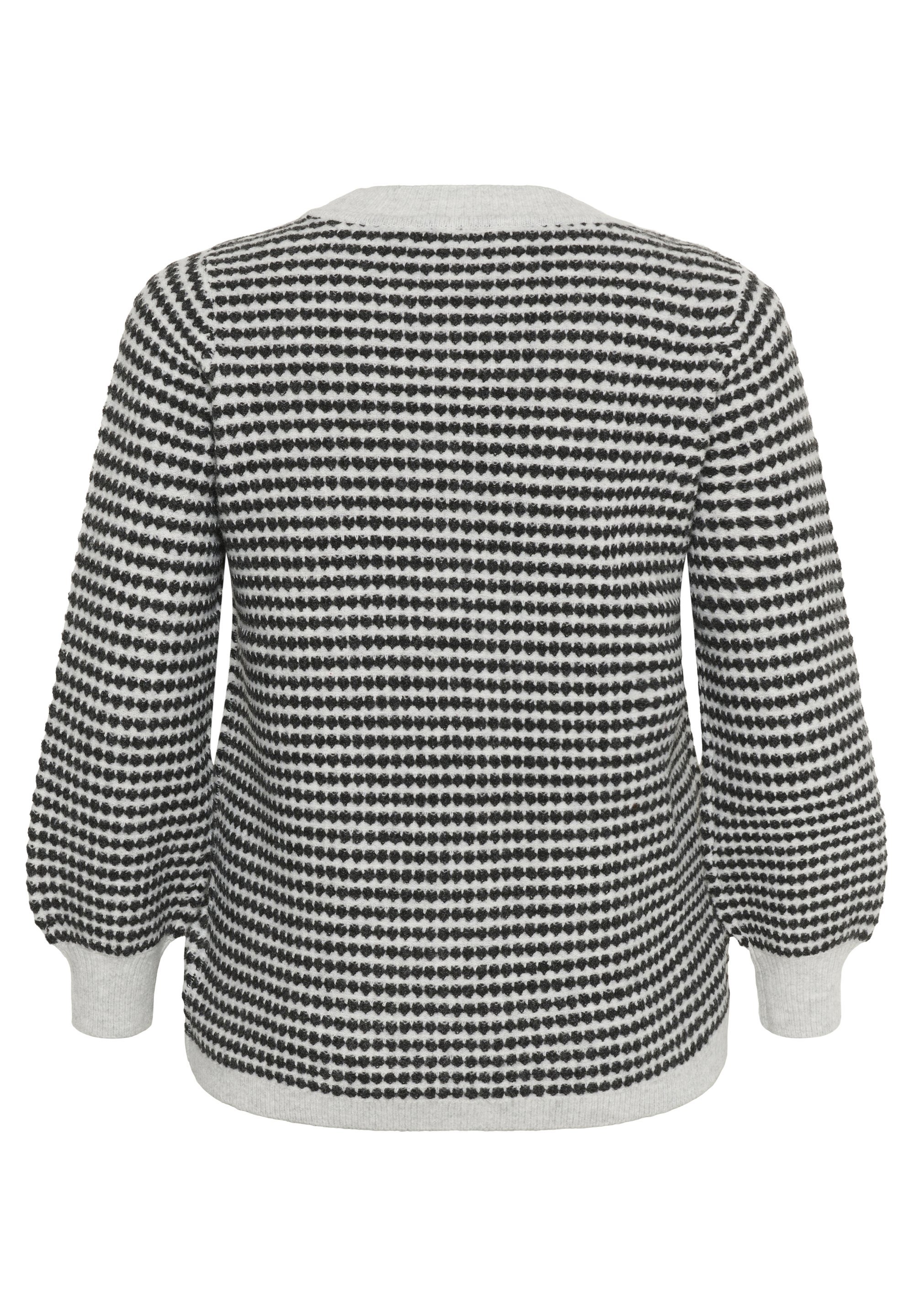 Kaffe Curve ELIONA - Pullover - hellgrau m schwarze Struktur