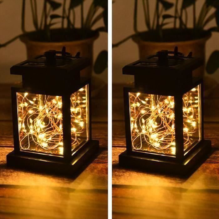 Trust-2pcs 30 led Lampe de jardin solaire Lampe solaire exterieur Lanterne solaire led exterieur a suspendre Applique solaire