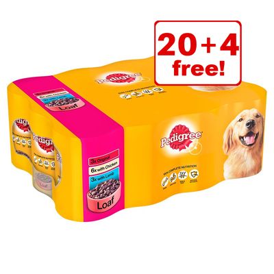 24 x 385g/400g Υγρή τροφή για σκύλους Pedigree Adult - 20 + 4 Δωρεάν!*