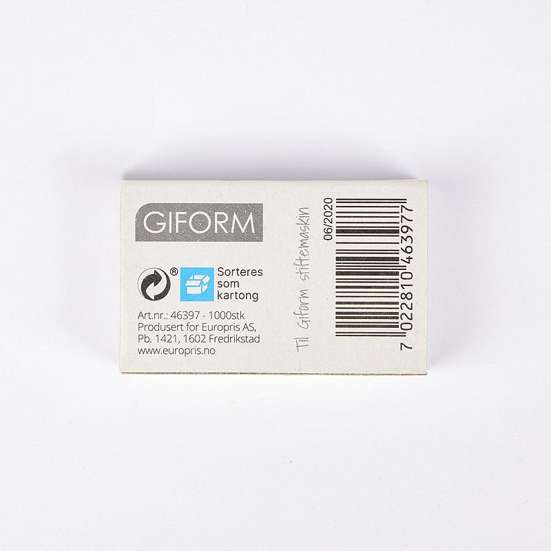 Giform häftklamrar 1000 st. för Giform häftapparat