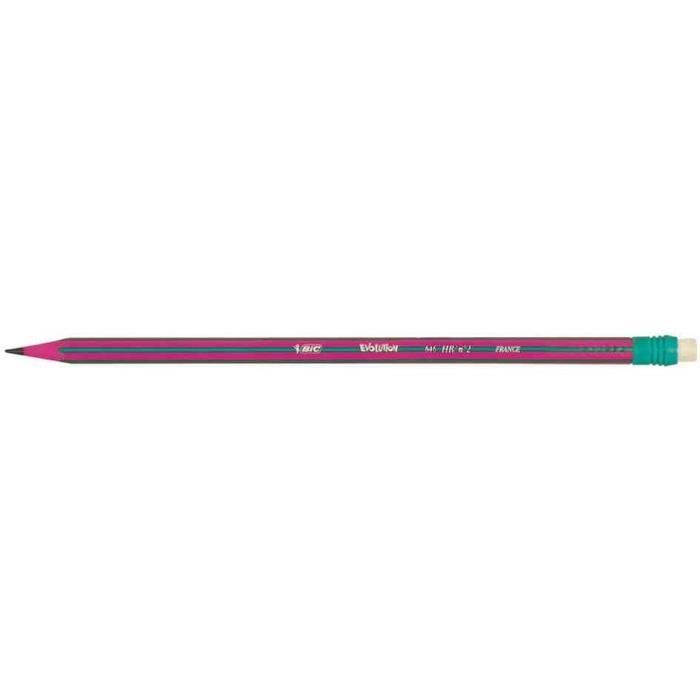 Crayon - BIC - Evolution 646 - HB - 2 mm - Assortiment de couleurs - Mixte