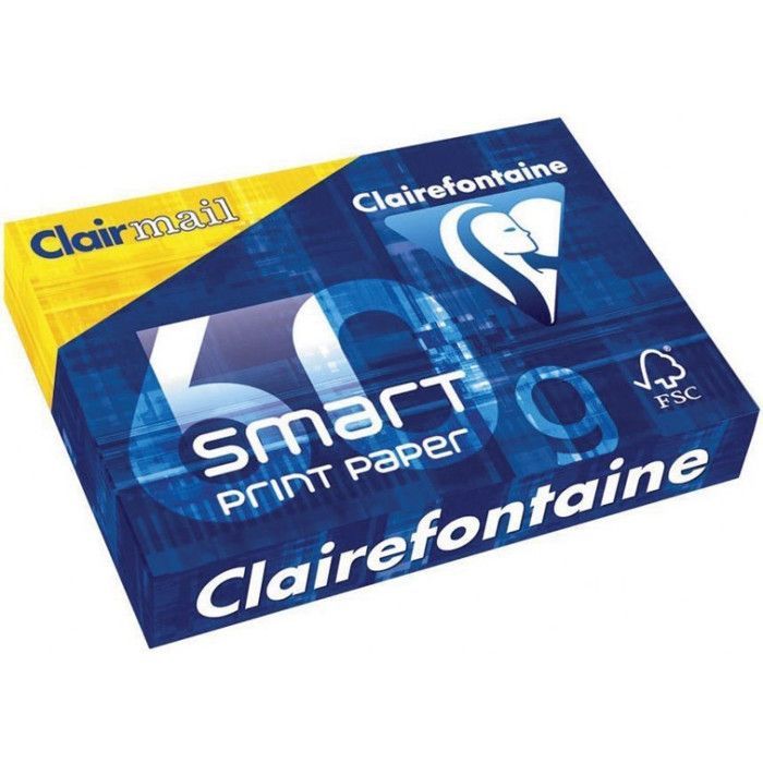 Risma di carta A4 - CLAIREFONTAINE - Clairmail - 60 g - 500 fogli - Bianco brillante