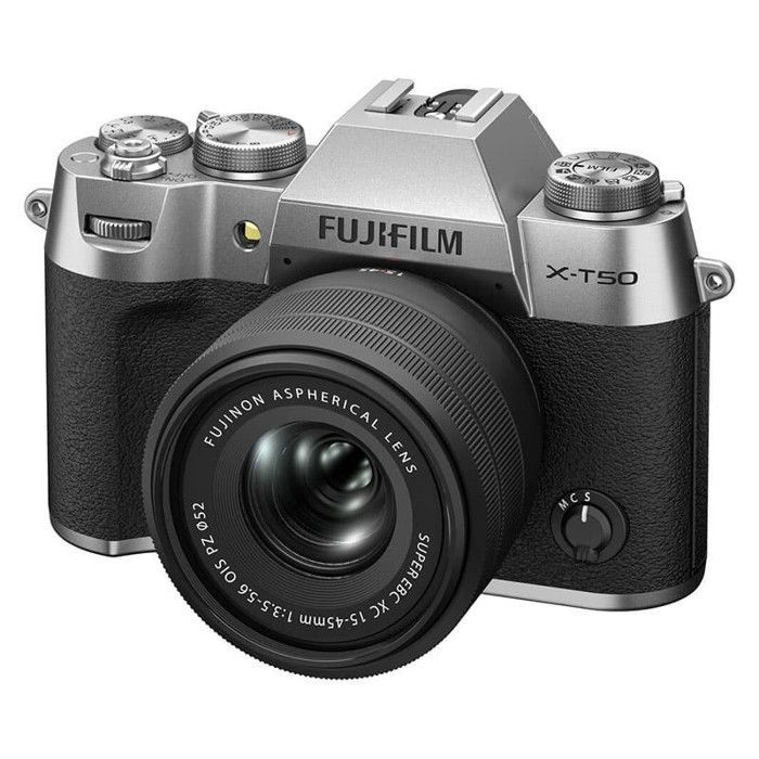 Fotocamera ibrida Fujifilm X-T50 argento + obiettivo 15-45 mm