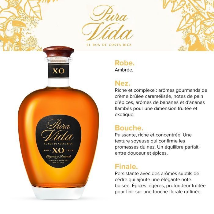 PURA VIDA - XO - Gealterter Rum - 40,0 % Vol. - 70 cl