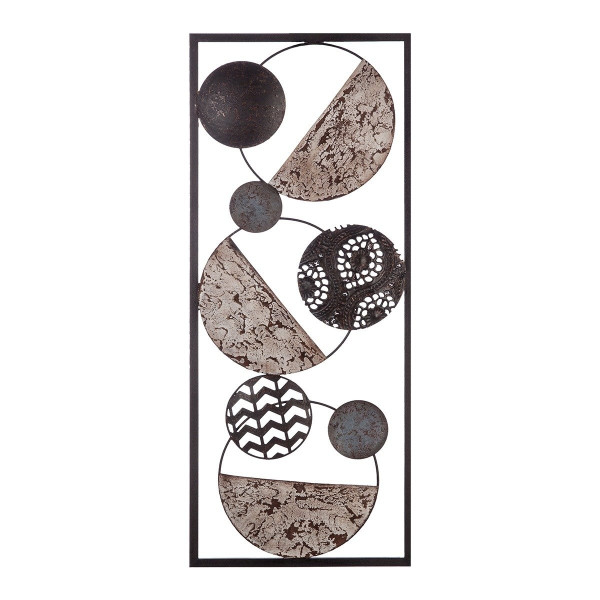 Dekoracja ścienna w ramce, metalowa, 25 x 61 cm