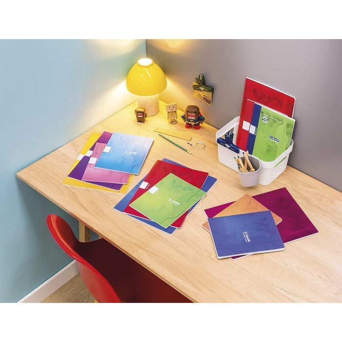 Paquete de 10 cuadernos de borrador grapados - 17x22 cm, 96 páginas, rayado ancho - Papel de 56 g/m², 100% reciclado