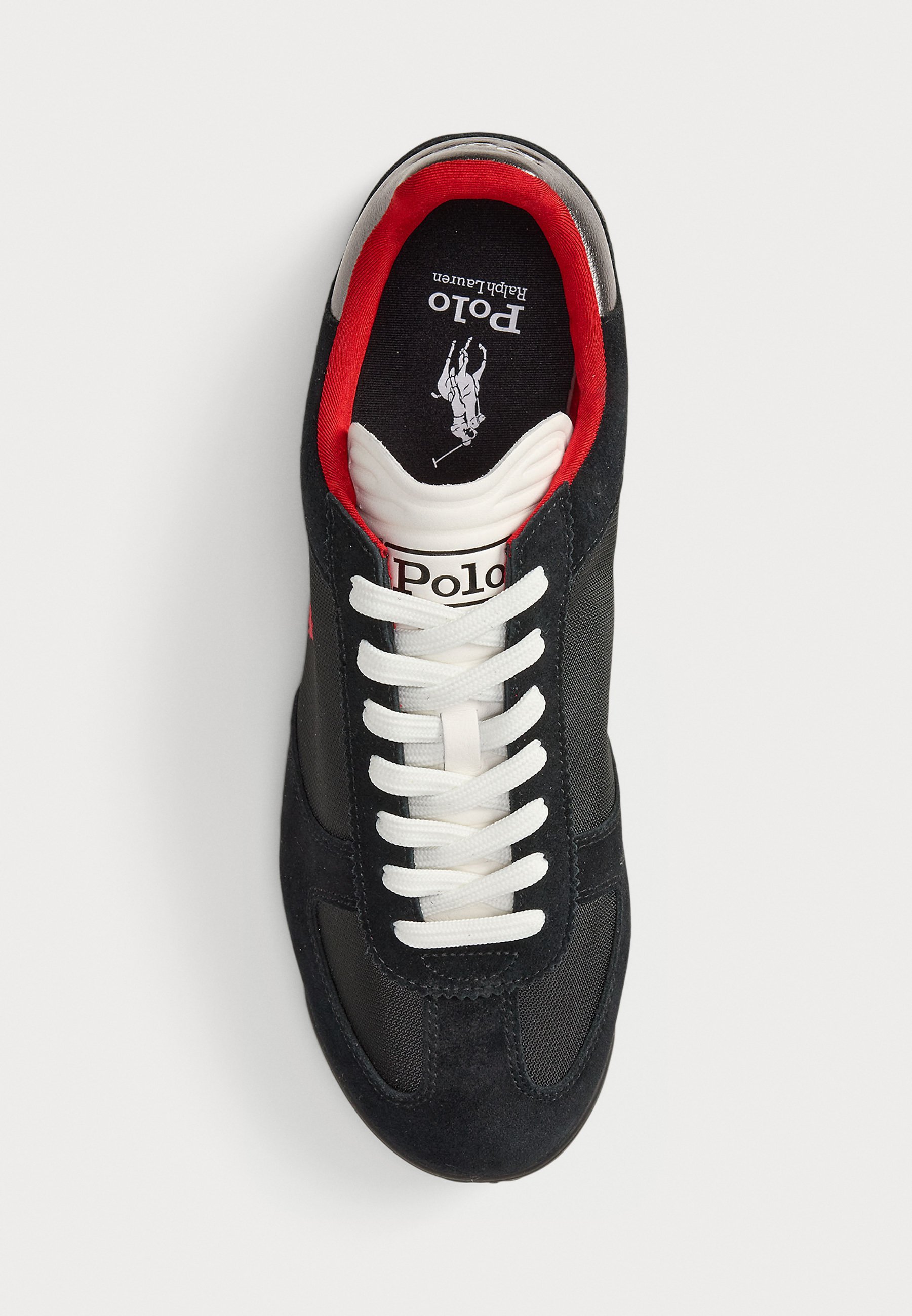 Polo Ralph Lauren VARICK SUEDE & OXFORD SNEAKER UNISEX - Sneakers - zwart/donkergrijs/rood