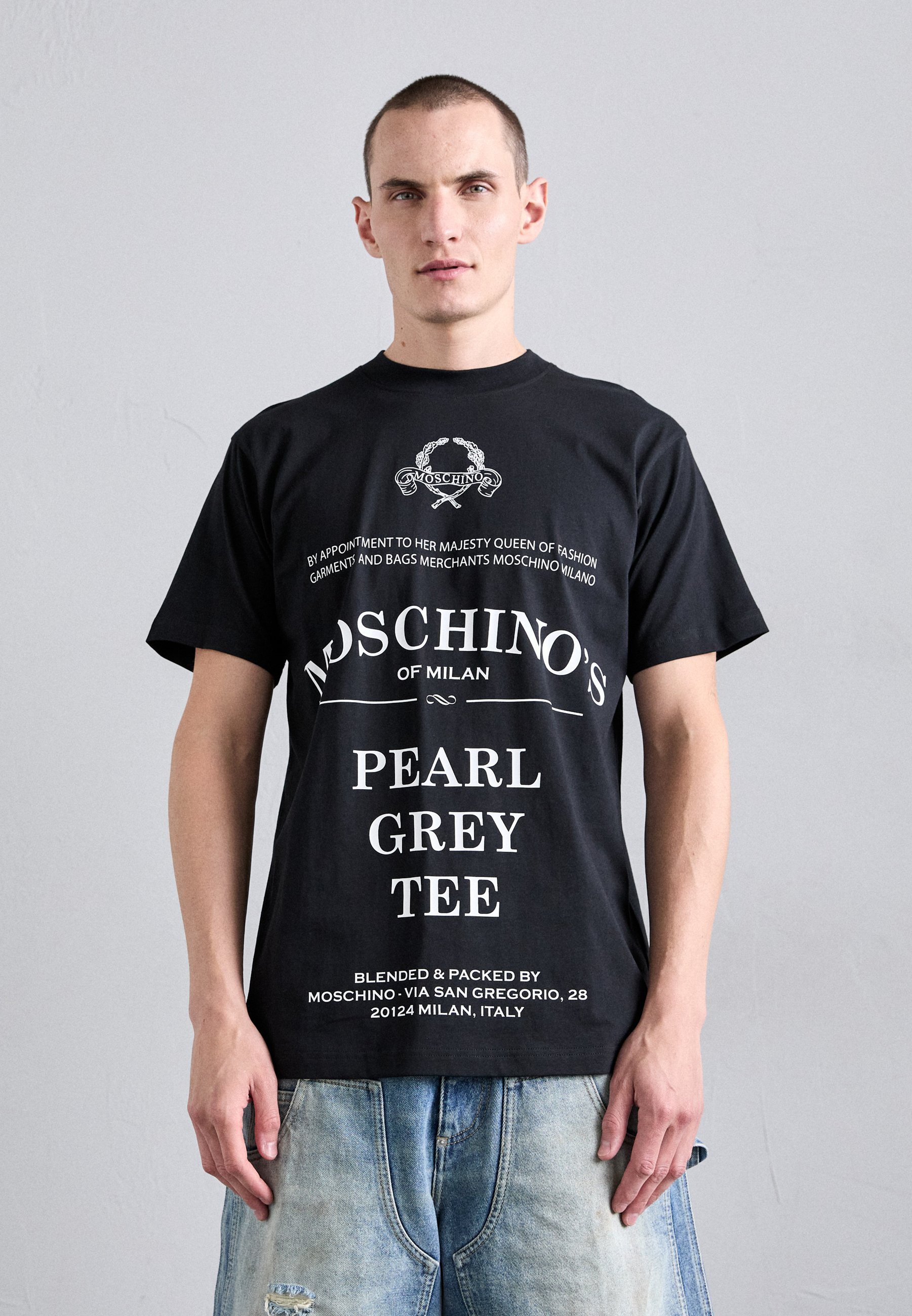 MOSCHINO TEA TIME - Bedrucktes T-Shirt - Schwarz