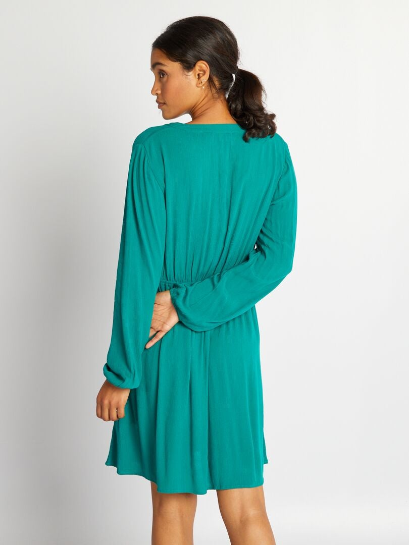 Vestido corto de crepé - VERDE