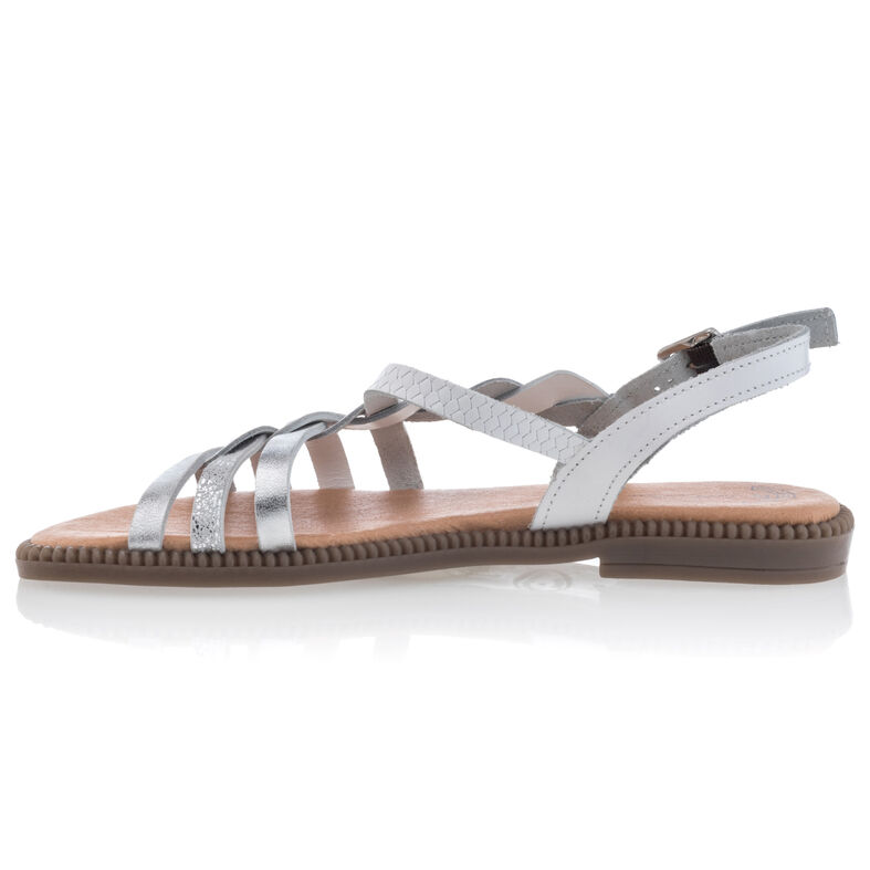 Weiße Damensandalen / Zehenfreie Schuhe