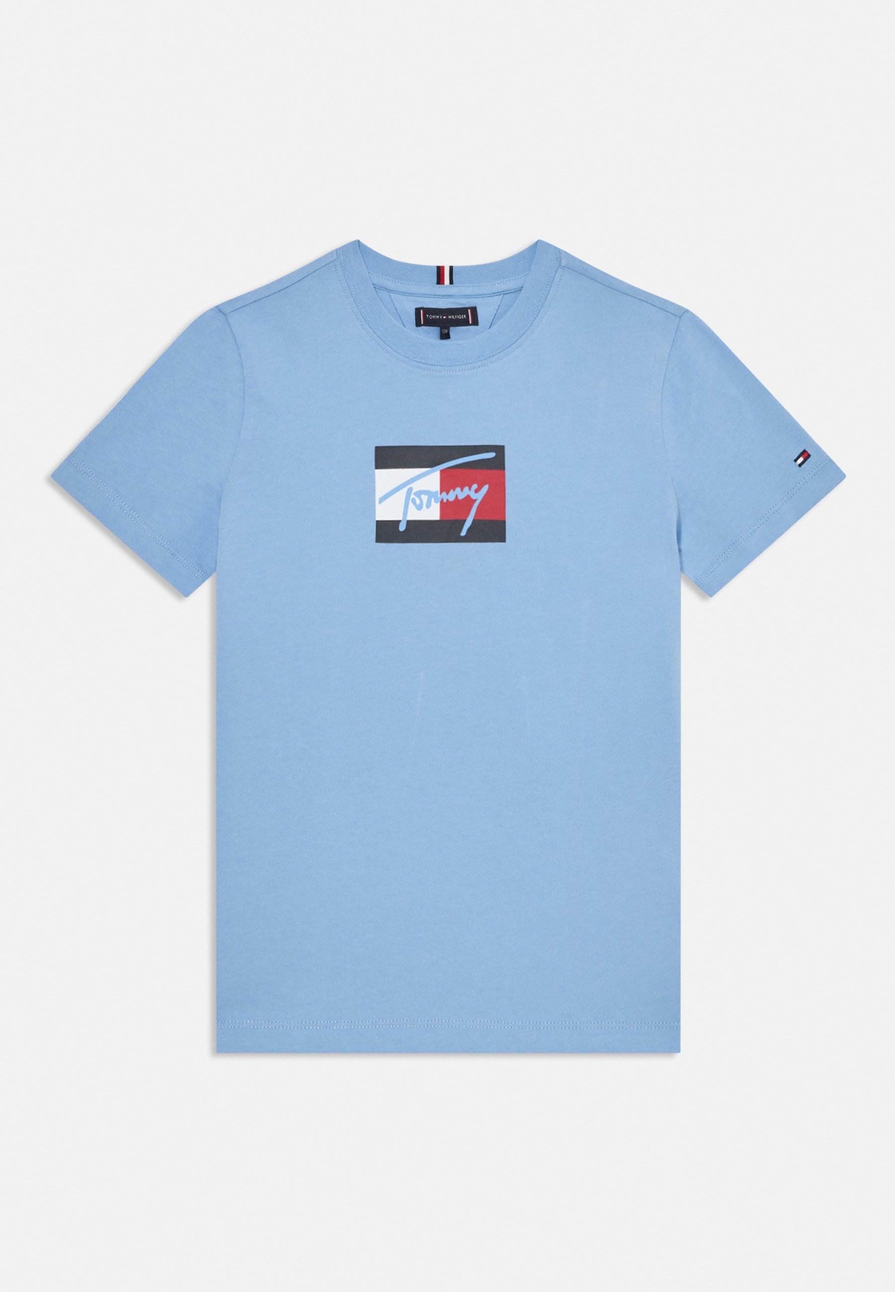 Tommy Hilfiger SCRIPT FLAG UNISEX - Print-T-Shirt - Wolkenblau