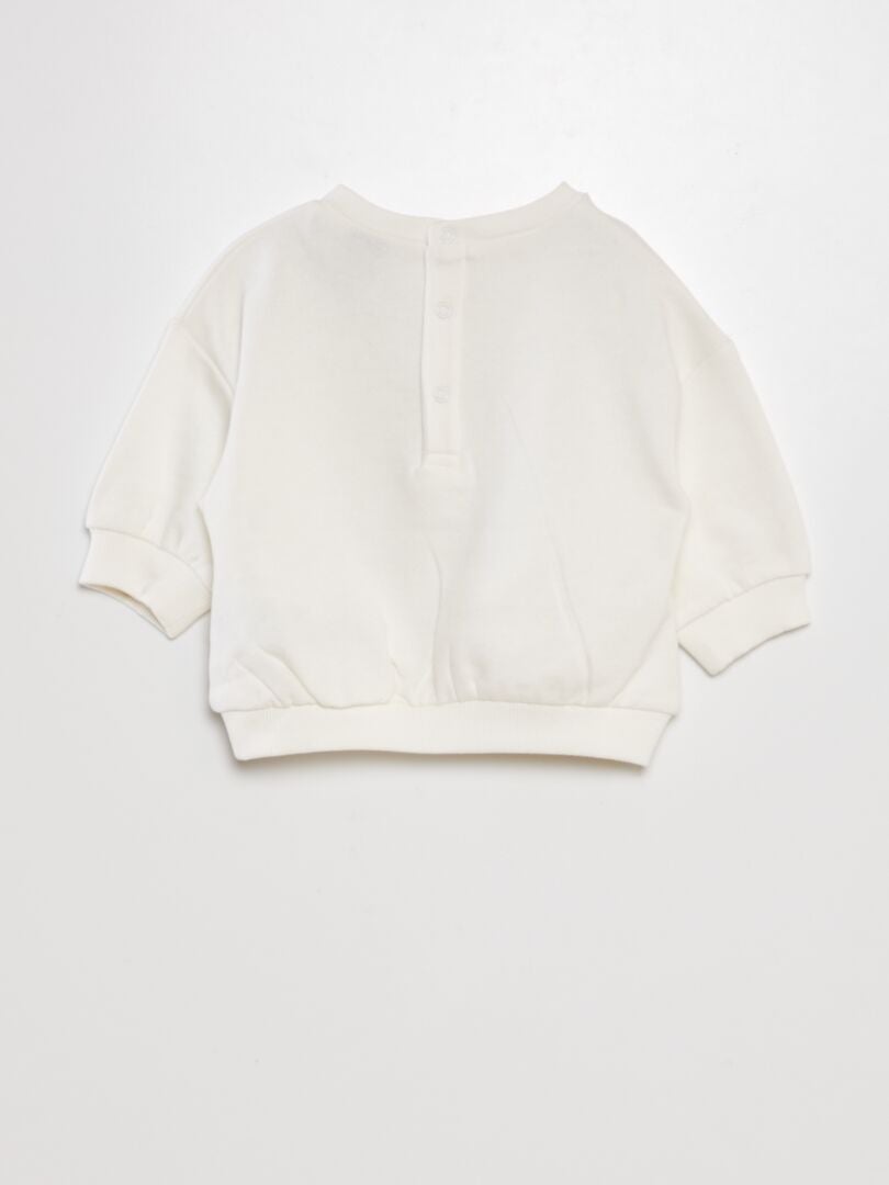 Moletom folgado com estampa - BRANCO