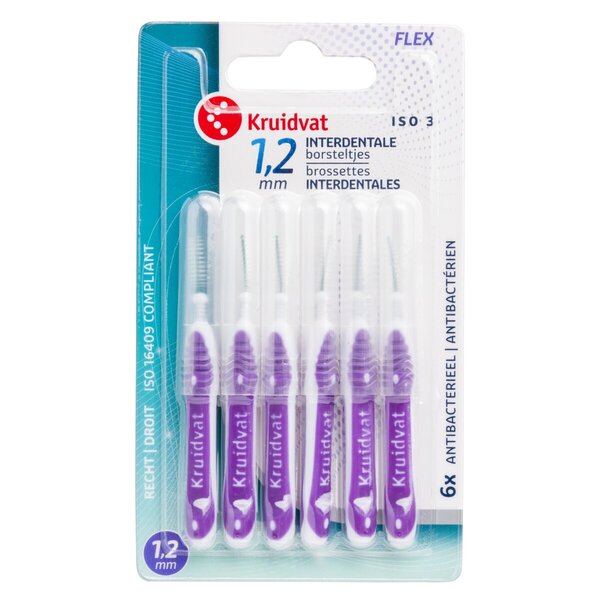 Cepillos interdentales Kruidvat extrafinos de 1,2 mm con mango<br>6 unidades