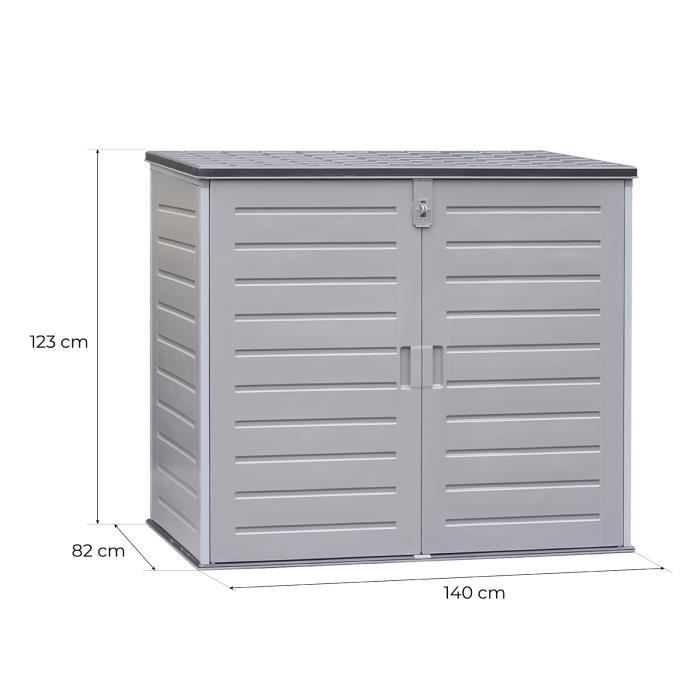 Caja de almacenamiento de resina Gardiun Soften II, 1170 L, 140x82x123 cm, con amortiguadores.