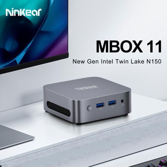 Mini PC - Ninkear MBOX 11 - Intel® Processor N150 - Intel 7 - Windows 11 - 16 Go RAM, 512 Go SSD - WIFI5 2.4/5.0GHz - DDR4, Gris