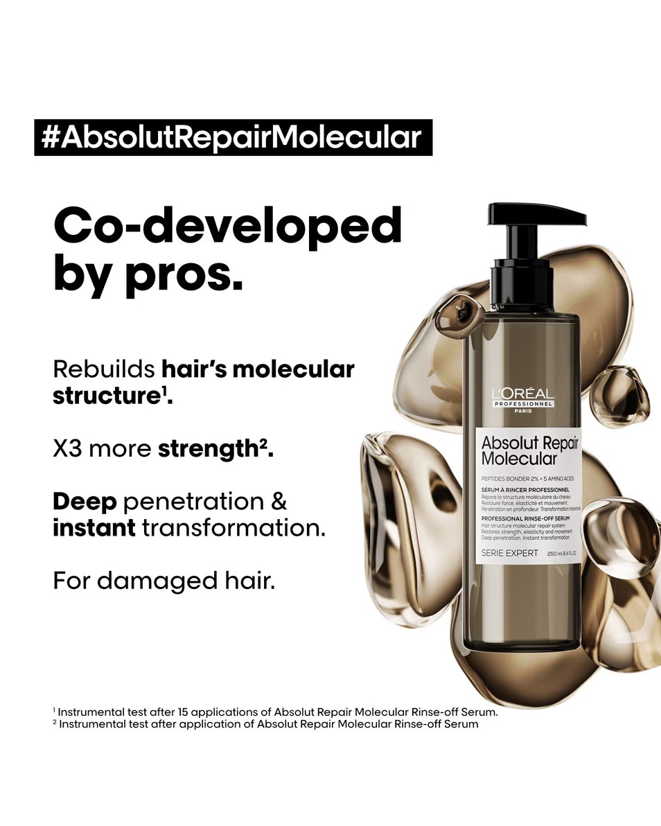 L'ORÉAL PROFESSIONNEL Absolut Repair Molecular Rinse-off ser reparator pentru păr foarte deteriorat