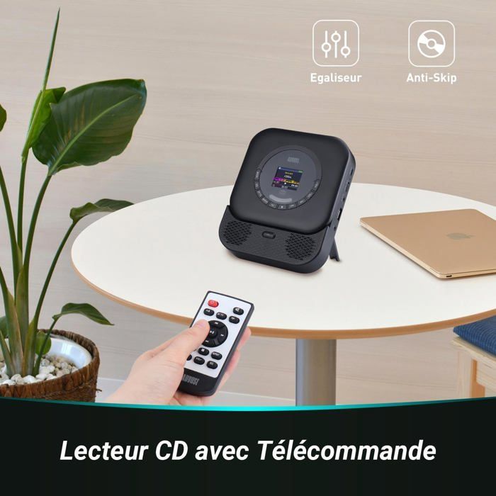 Reproductor de CD portátil August SE15 con Bluetooth 5.3 y altavoces estéreo integrados.