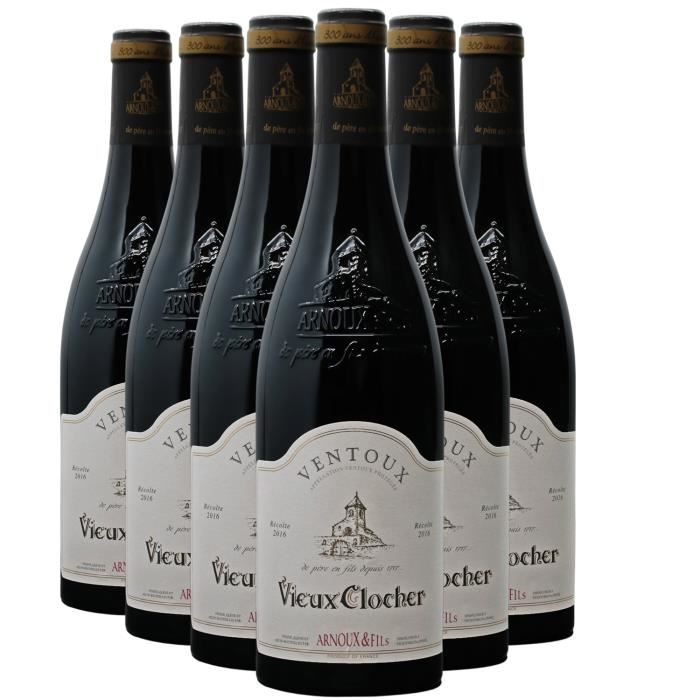 Vaucluse P'tit clocher Rouge - Lot de 6x75cl - Arnoux et Fils - Vin IGP Rouge de Provence - Alpes - Côtes d'Azur