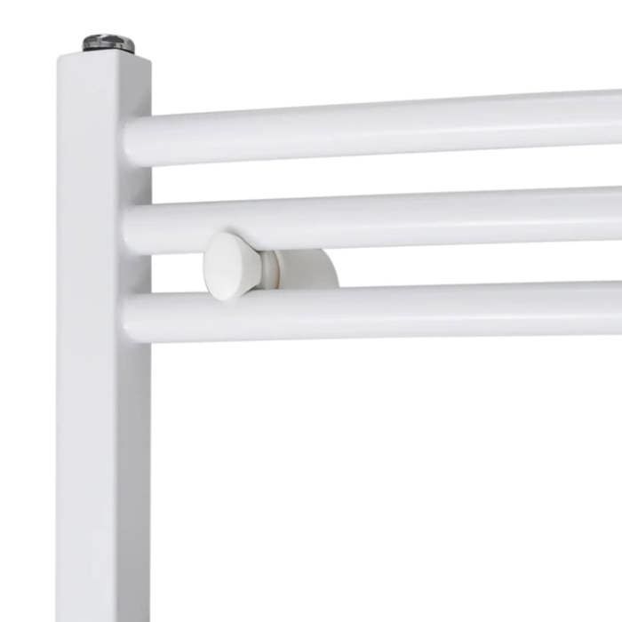 Toallero curvo para calefacción central - 600x1160mm - Acero - Blanco - Conectores