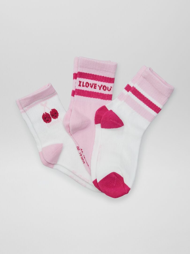Juego de 3 pares de calcetines - ROSA