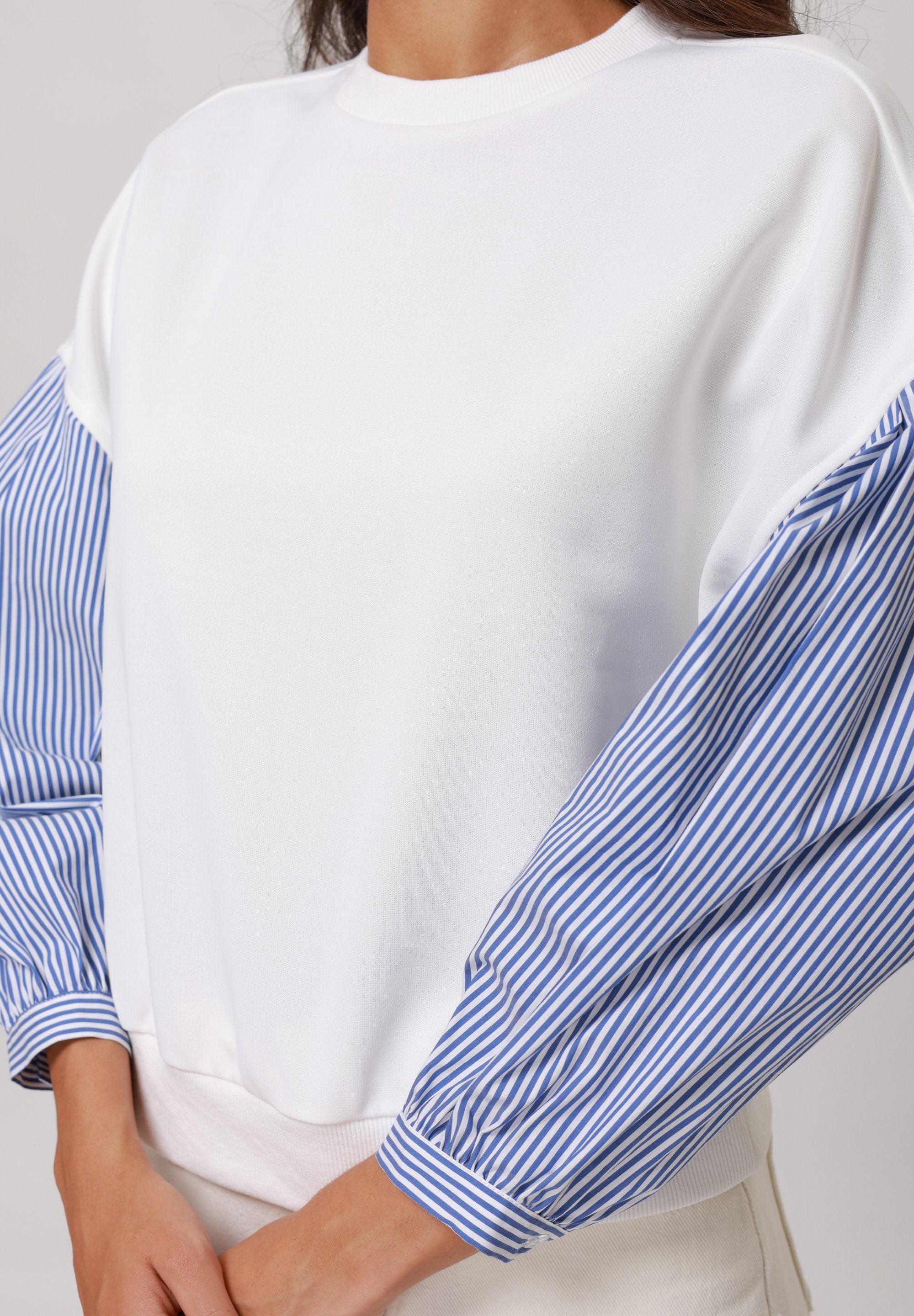 Anna Field-sweatshirt - wit/blauw