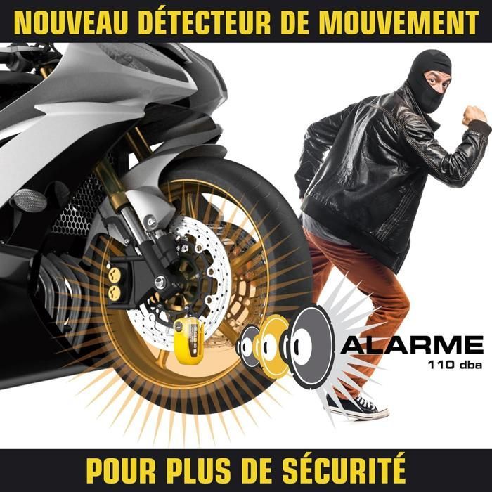 Candado de disco TOPESCT para motocicleta, alarma de 110 dB, candado antirrobo para motocicletas, scooters y bicicletas, 2 llaves, color naranja.