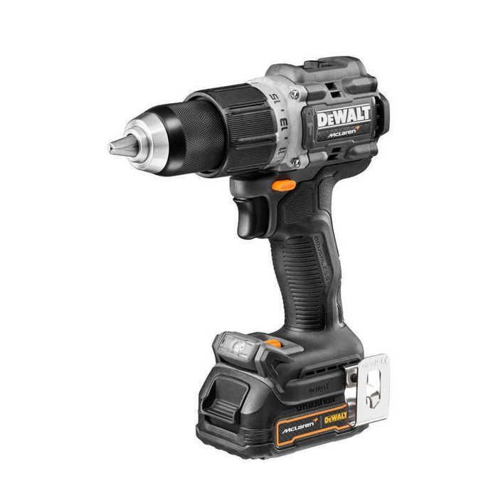 Perceuse à percussion XR 18V édition McLaren - DEWALT - avec 2 batteries 18V 1.7Ah - chargeur - coffret - DCD85ME2GT-QW