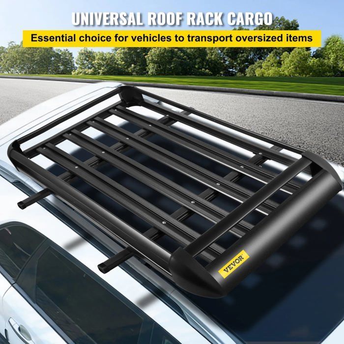 Cofre de techo para coche, capacidad de 100 kg, aleación de aluminio, negro.