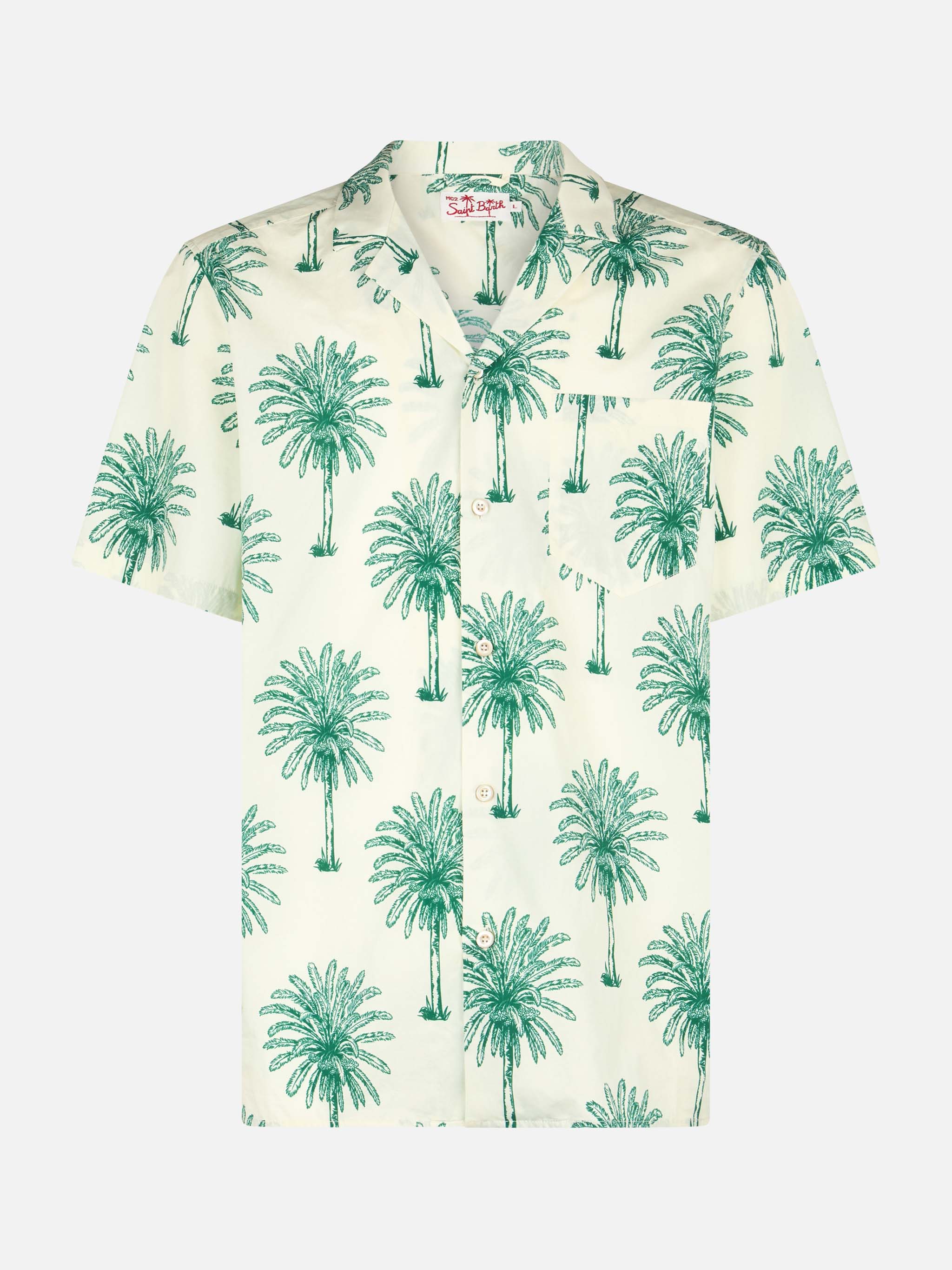 Kalea katoenen herenoverhemd met palmboomprint
