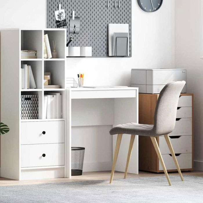 Vidaxl contemporary white desk 70 x 40 x 76 cm in engineered wood with storage