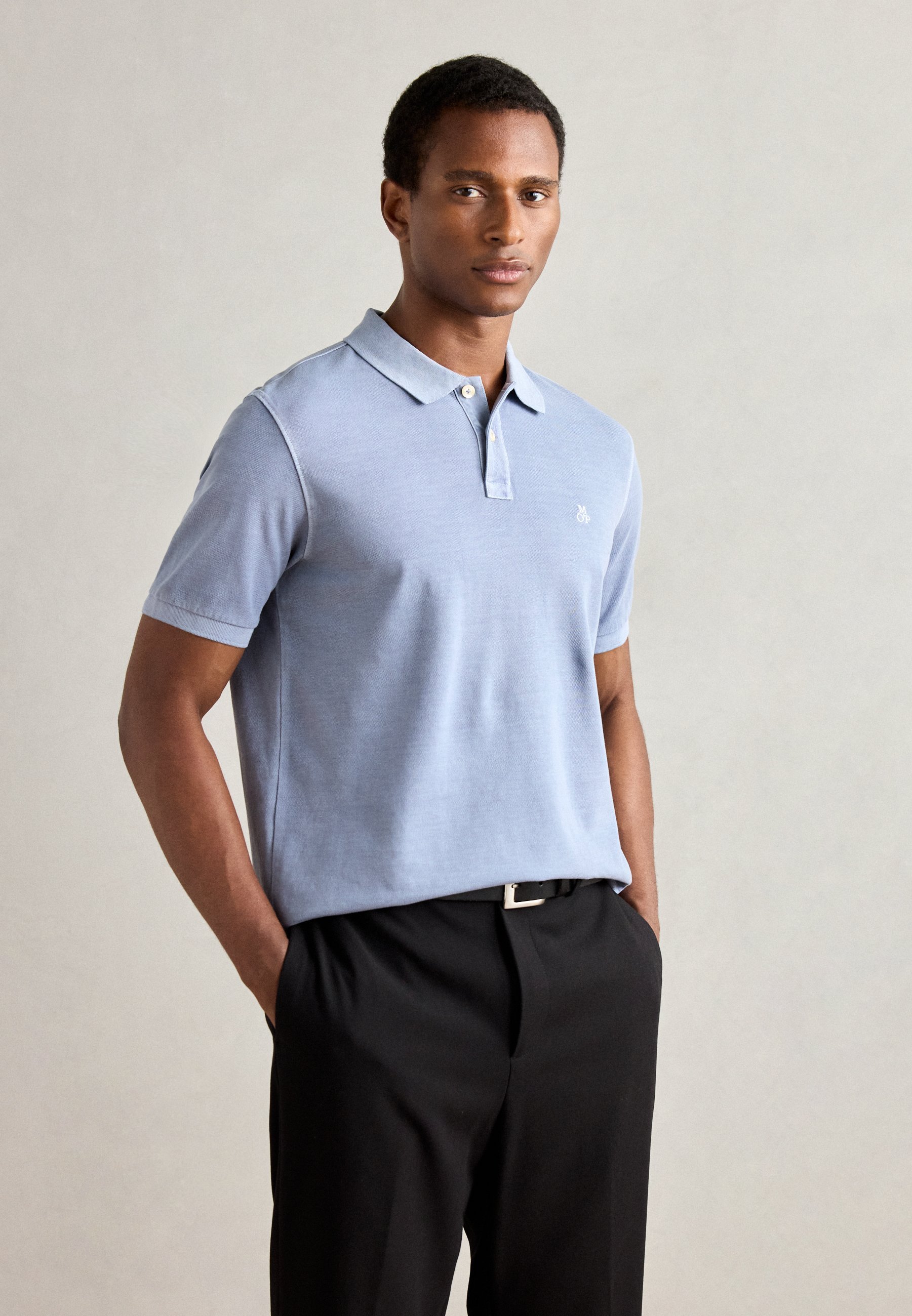 Marc O'Polo Poloshirt met korte mouwen en splitten aan de zoom - poloshirt - meltwater