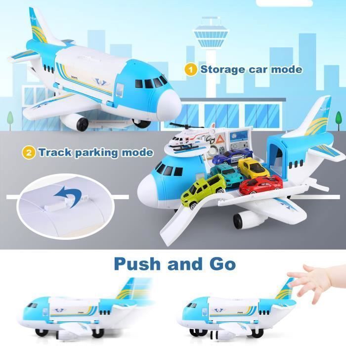 Car Transporter Plane – Toy for Children Ages 3 to 7 – Unisex – Miniature Vehicles, Accessories Included