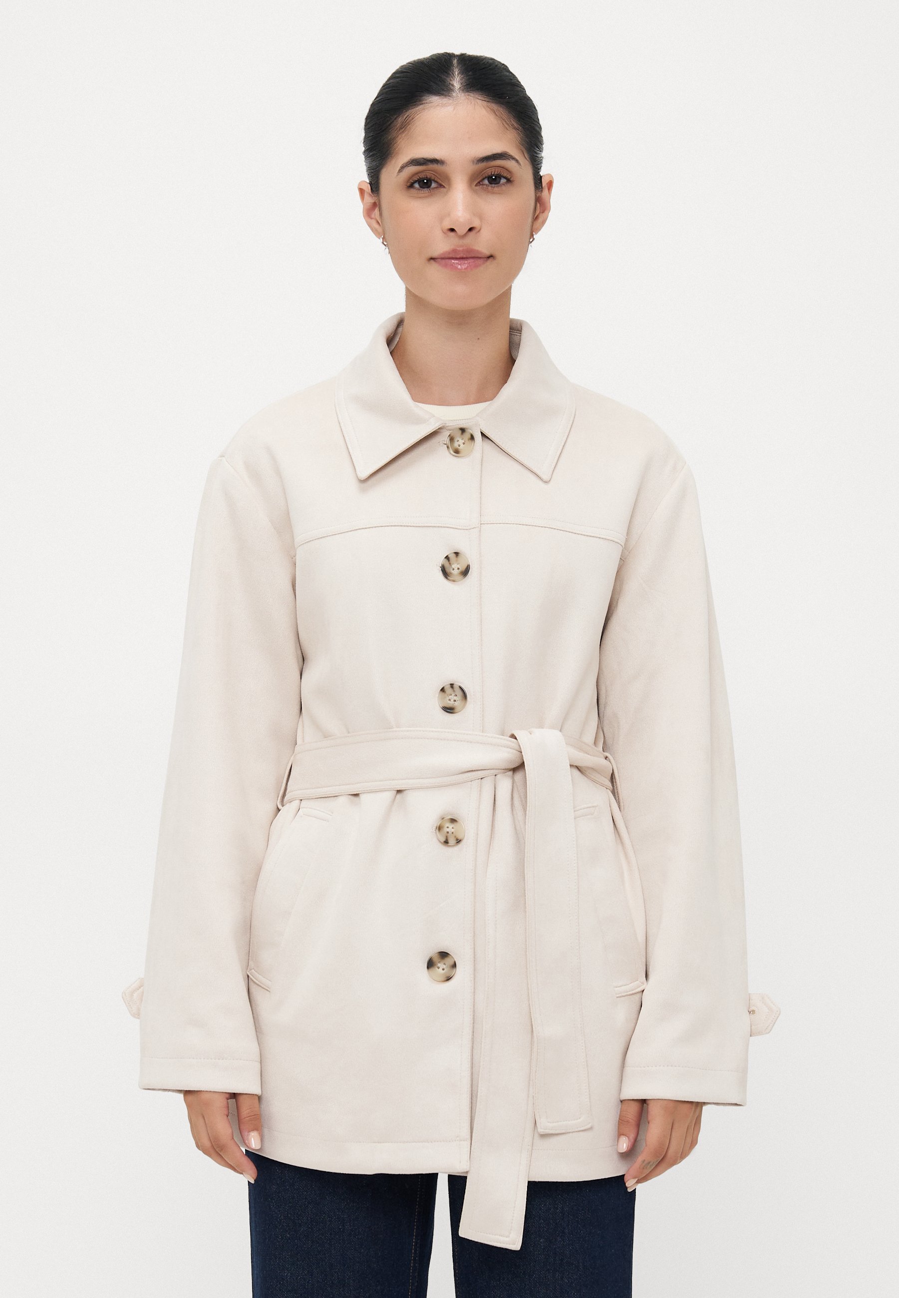 SOLO Petite ONLDIANE LIFE COAT - Cappotto corto - pietra pomice