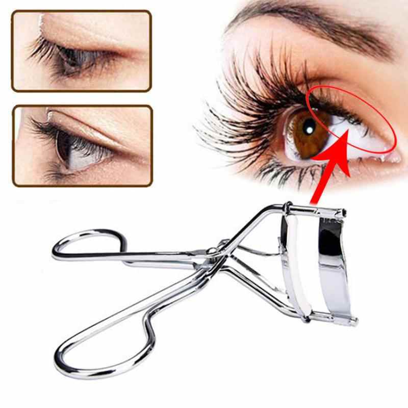 Piega ciglia portatile da donna per il trucco, con striscia in silicone, clip per sopracciglia, accessori per il trucco cosmetico per ciglia.