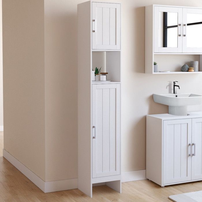 IDMARKET WALDO 2-door white bathroom column cabinet