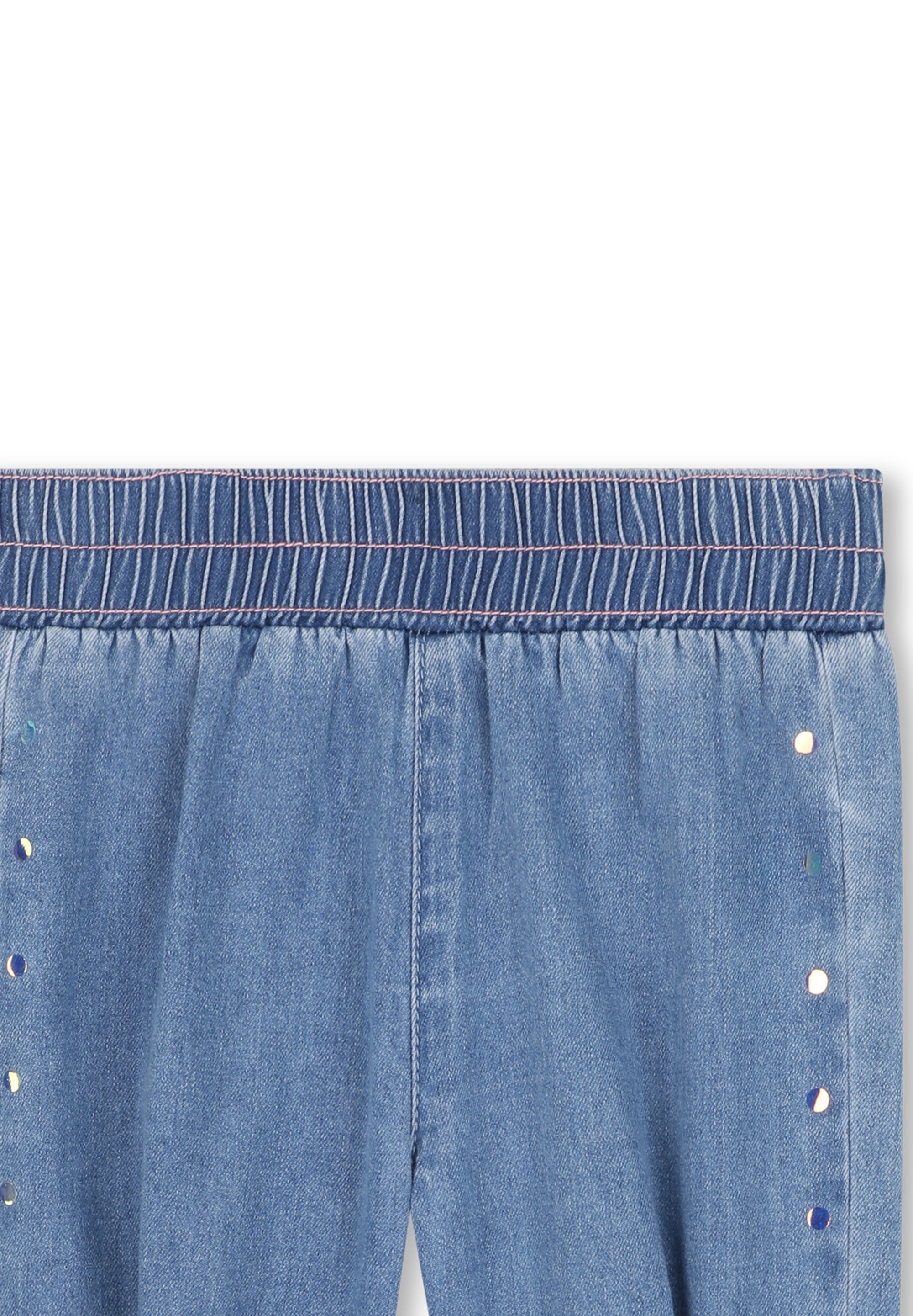Jean droit Billieblush - double broderie de pierre