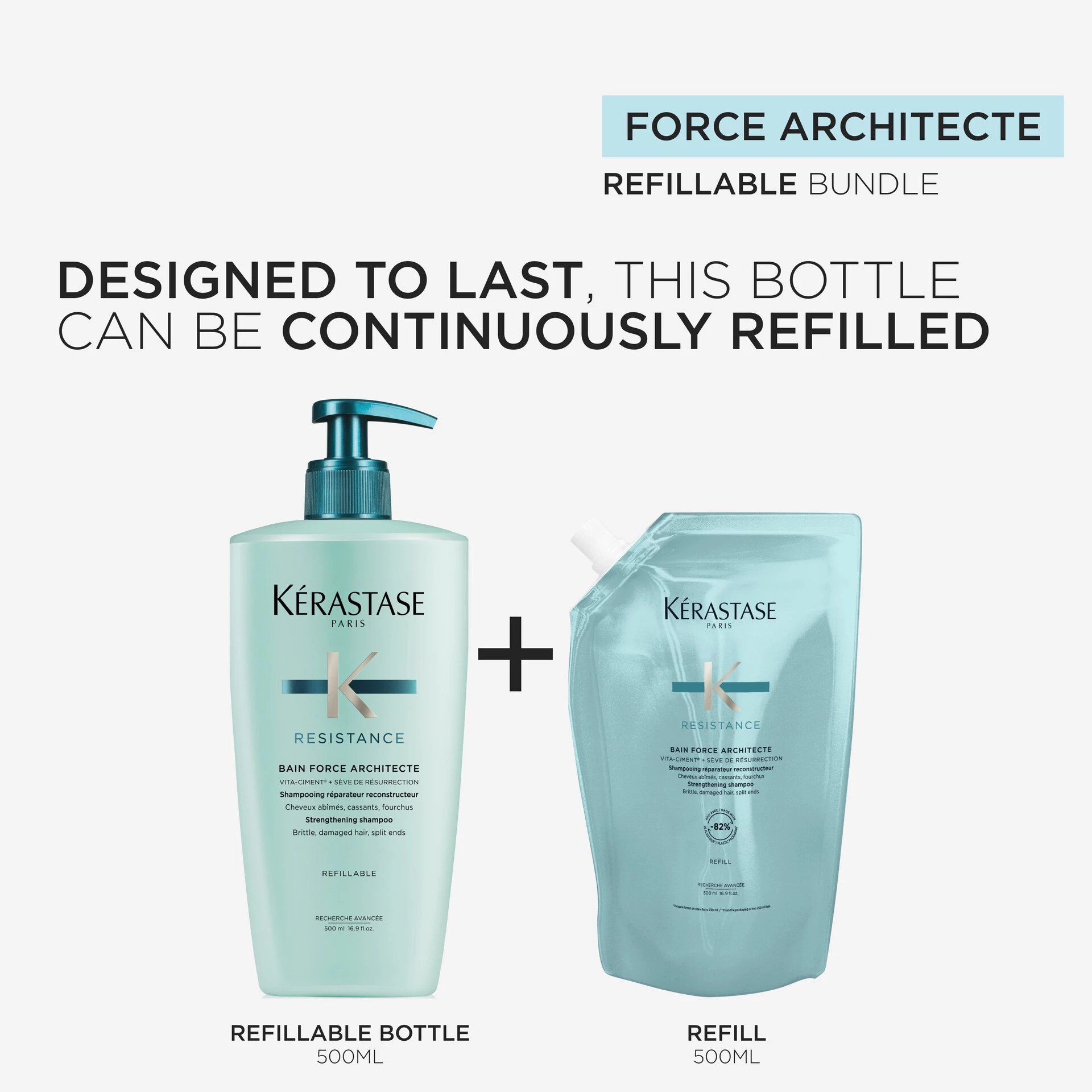 Resistance Bain Force Architecte sampon utántöltő 500 ml - Kérastase