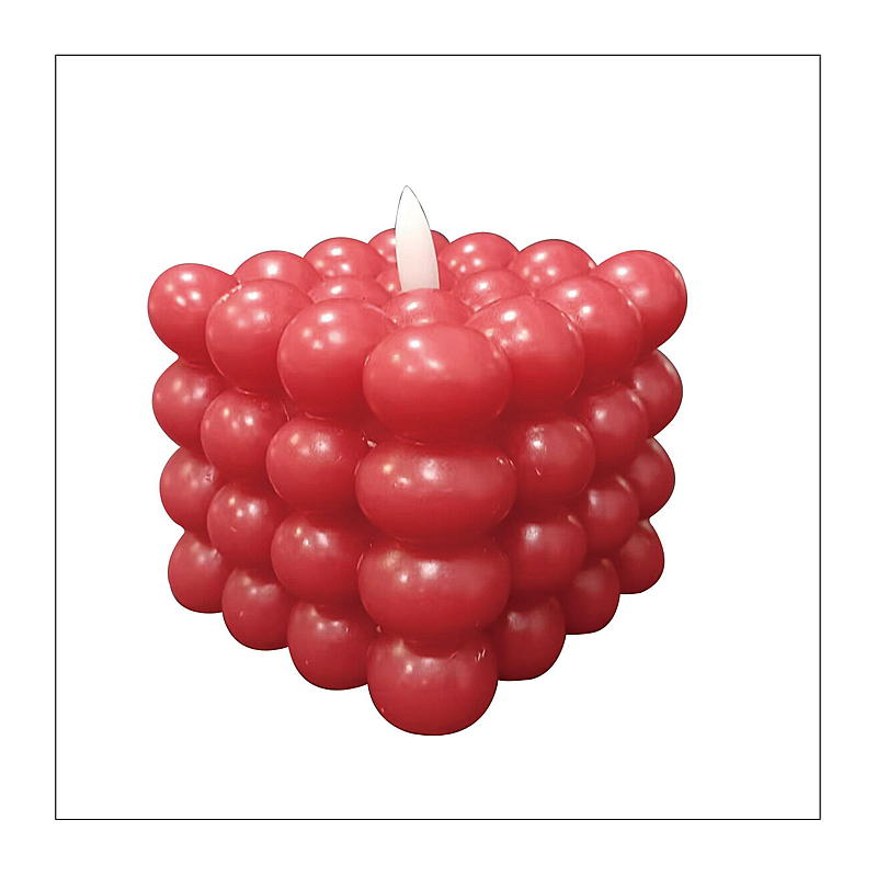 Vie Selected Cube LED-lamp 8,5x8,5x7,5 cm met timer rood