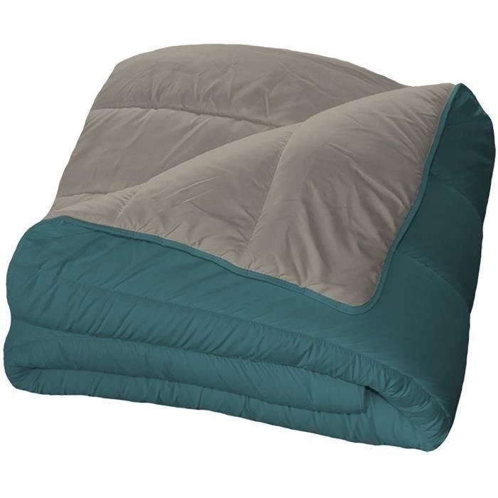 Piumino in microfibra - 240 x 220 cm - BLUE CALIN - Caldo - 400 g/m² - Bicolore Agata / Pepe