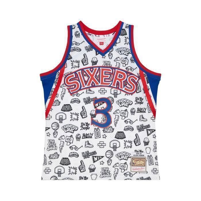 Maillot - Philadelphia 76ers - Allen Iverson - Doodle Swingman 1996 - Blanc - Adulte