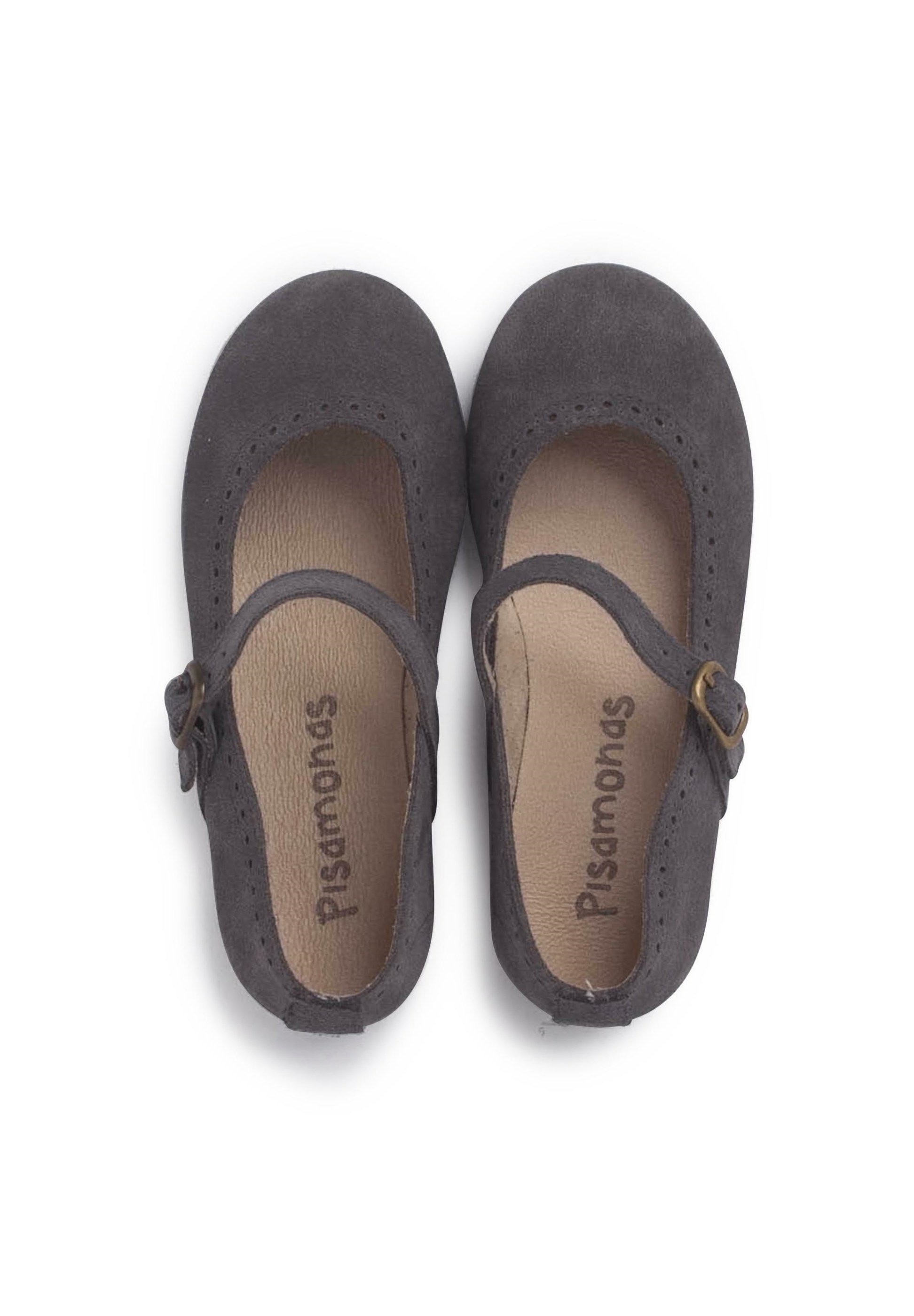 Pisamonas FINE BUCKLE AND PERFORATED - Babysko - grå